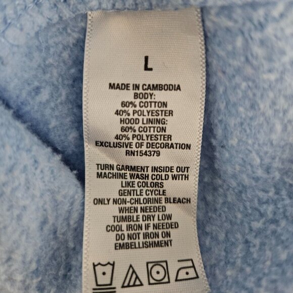 Aeropostale 1987 Full Zip Hoodie Light Blue Sweatshirt Size Large - Picture 5 of 8